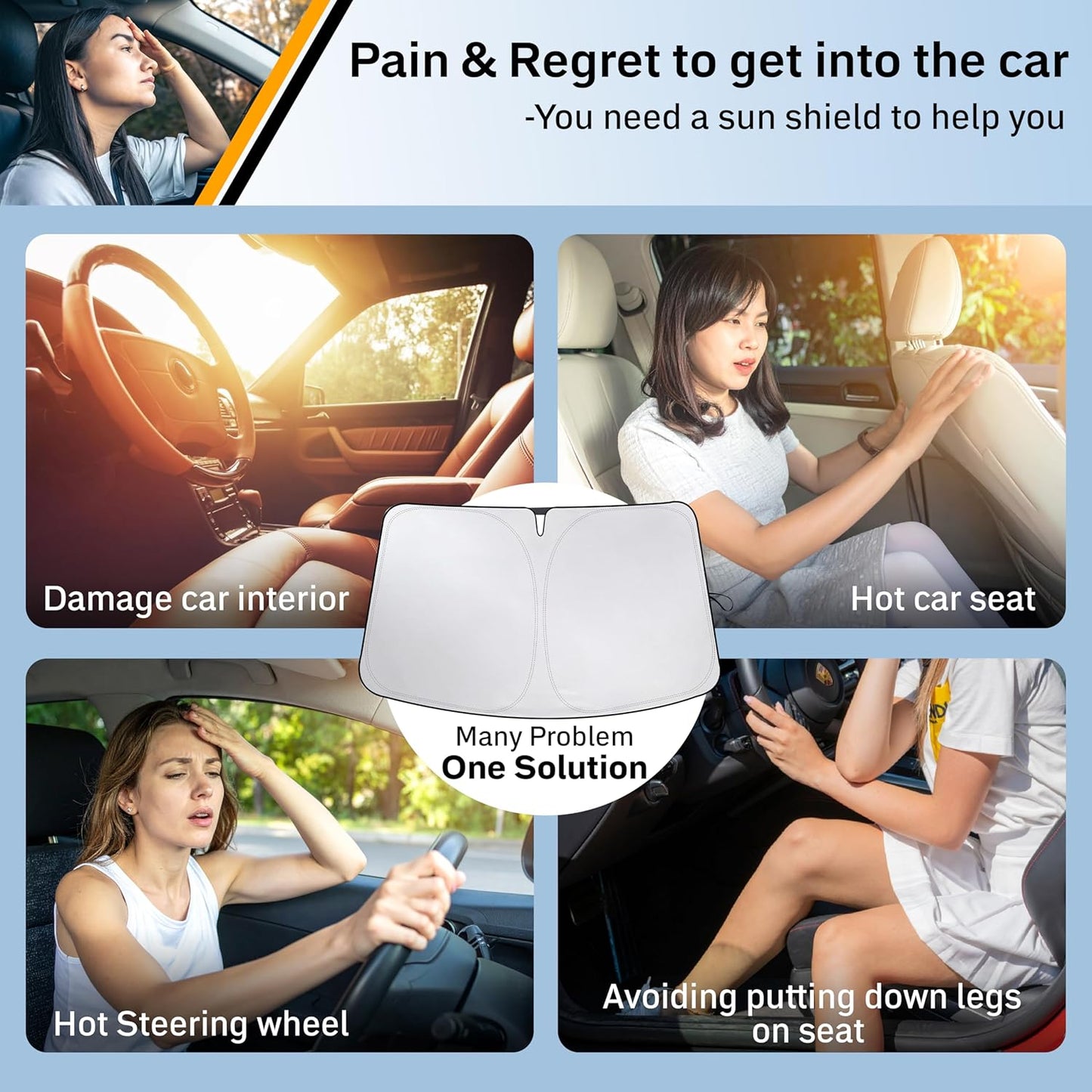 EcoNour Windshield Sun Shade Compatible for Chevy Equinox (2018–2025) | Custom Fit Front Window Shade | 4-Layer, 240T Sunshade Accessories | UV & Heat Reflector for Equinox Windshield