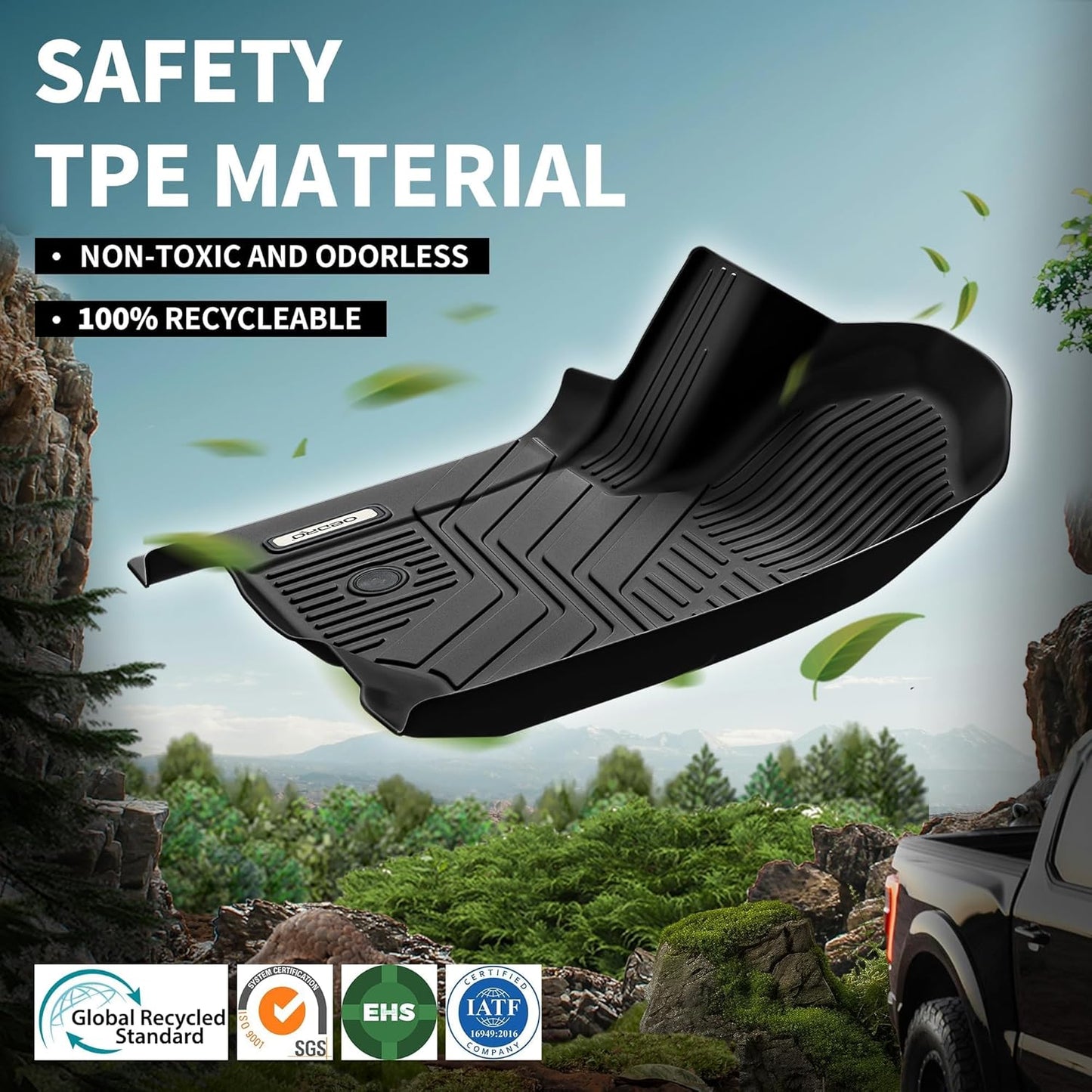 OEDRO Floor Mats Cargo Liner Fit for Mazda CX-50 2025 2024 2023 (Non Hybrid), TPE All-Weather Guard Waterproof Floor Liners Set CX-50 Accessories Fits 1st & 2nd Row, Cargo Mat, Black