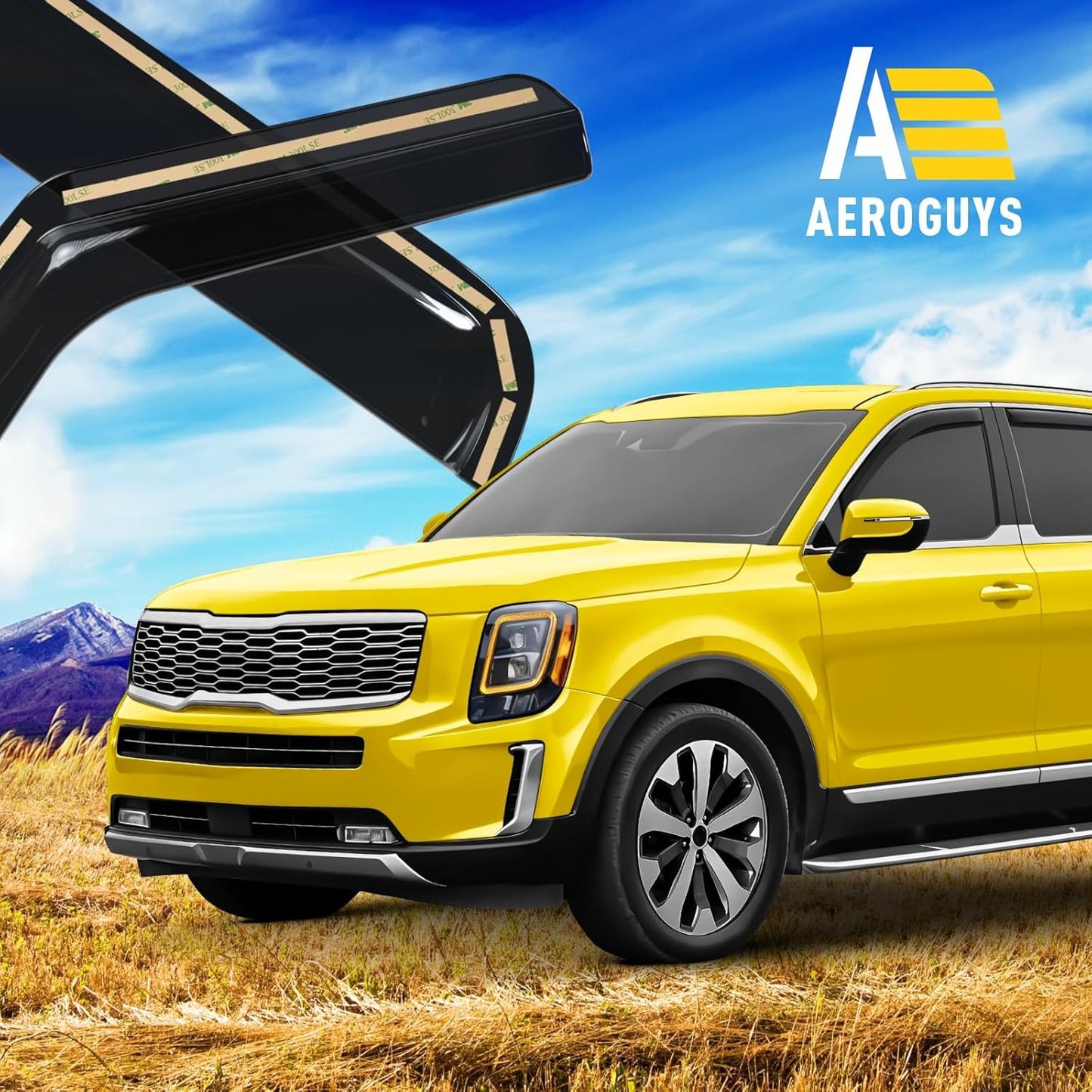 Extra Durable Window Deflectors in-Channel Window Visors Rain Guards Fit for Kia Telluride 2020-2025, Sun Visors, Wind Vent for Shades, Exterior Car Accessories - 4pcs. AG0770