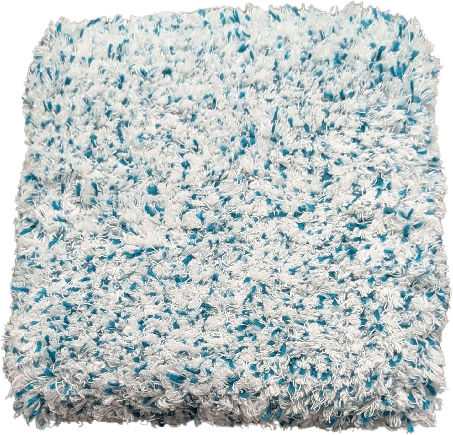 -The Wash Boss Premium Microfiber Car Wash Pad - Plush Korean Fabric,10x10 inches, 1000 GSM, Ultra-Absorbent, Scratch-Free, Safe for Paint – Teal & White (1-Pack)
