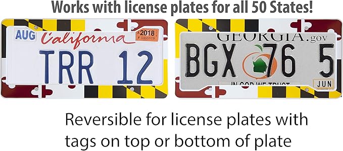 International Tie License Plate Frame, Made with High Grade 304 Stainless Steel (Maryland)