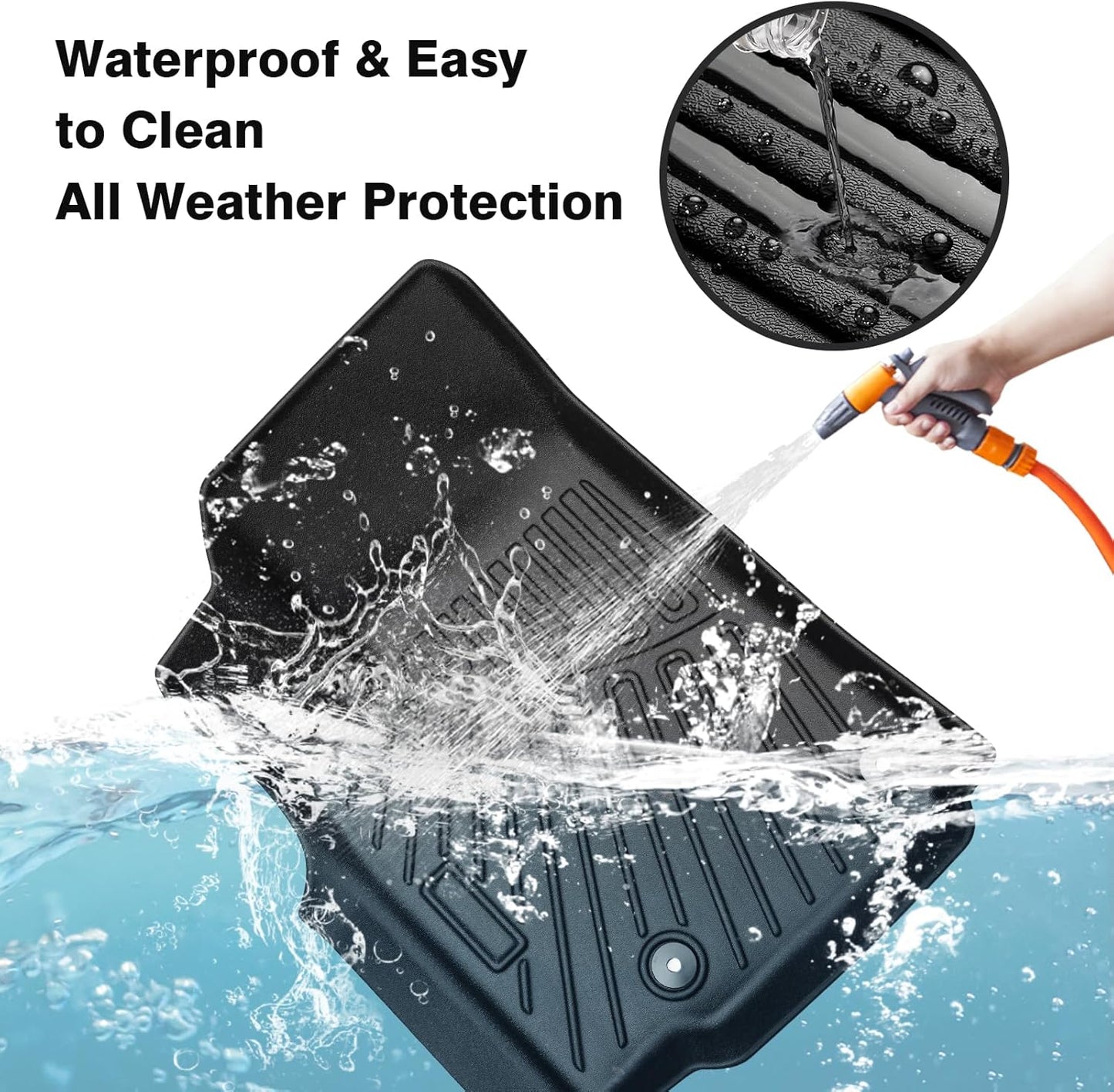 Powerty Floor Mats for 2021-2025 Jeep Grand Cherokee L 6 Seats Accessories All Weather Floor Liner 3D TPE 3rd Row Floor Mat Heavy-Duty Floor Liners