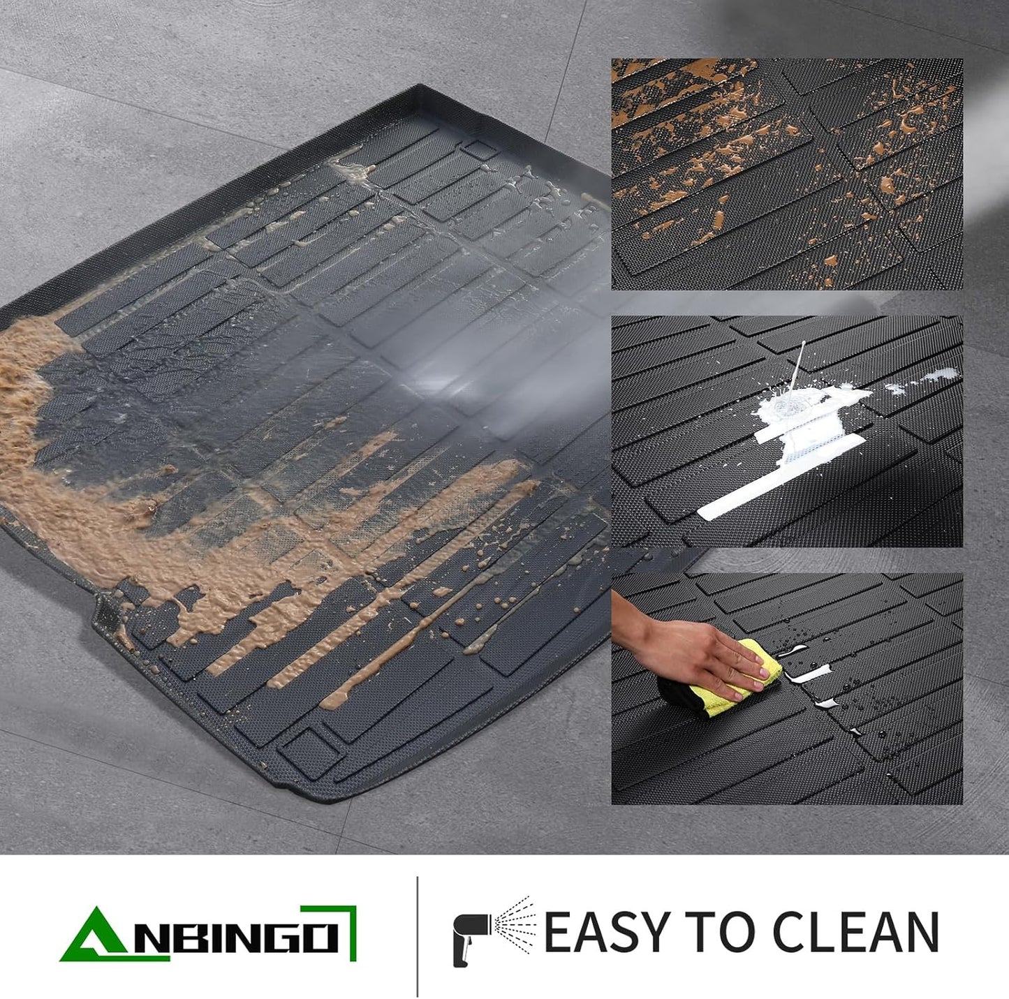 ANBINGO®-Floor Mats & Cargo Mat for 2021-2025 2026 Buick Envision, TPE All Weather Protection Custom Fit 1st & 2nd Row & Envision Cargo Mat Rubber Floor Liners for Envision Accessories, Black