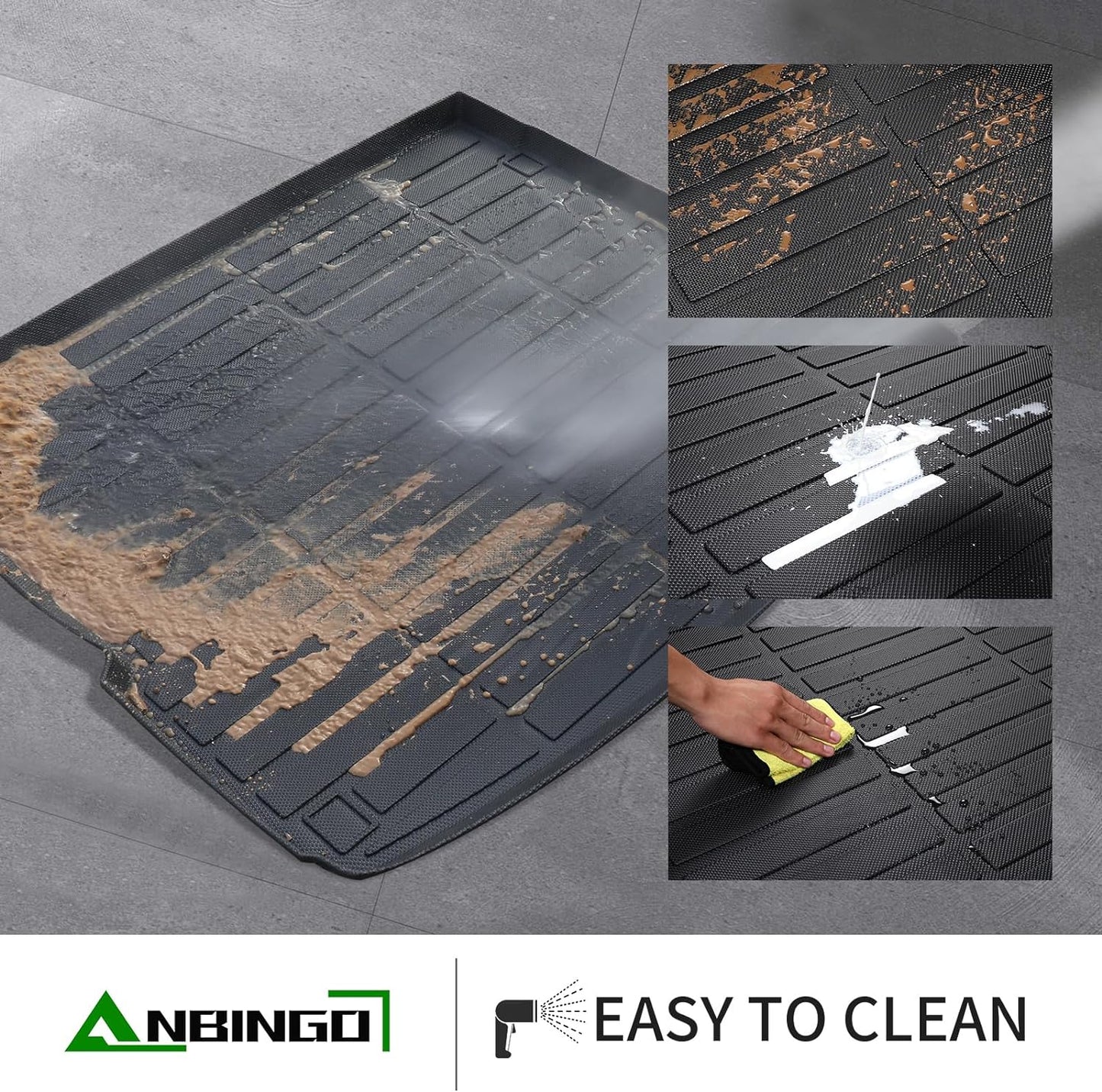 ANBINGO® Cargo Liner Custom for 2023 2024 2025 2026 CR-V (Not Fit for CRV Hybrid) Car Floor Mat (Trunk Mat) Black CRV Accessories, Cargo Tray in Lowest Position