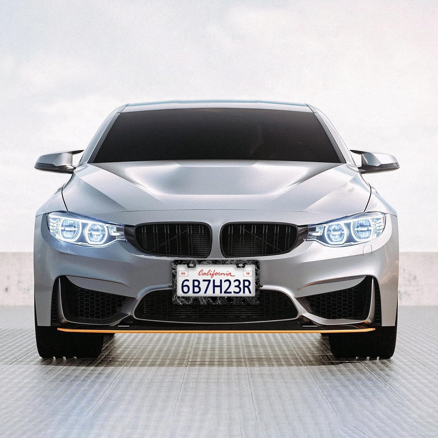 Topographic Map License Plate Frames - 2 Pcs Set 2 Holes Stainless Steel Metal Novelty Auto Car Accessories Decoration License Plate Frame Cover Size 6.3" x 12.2" Fit US Vehicles for Women Men Gift