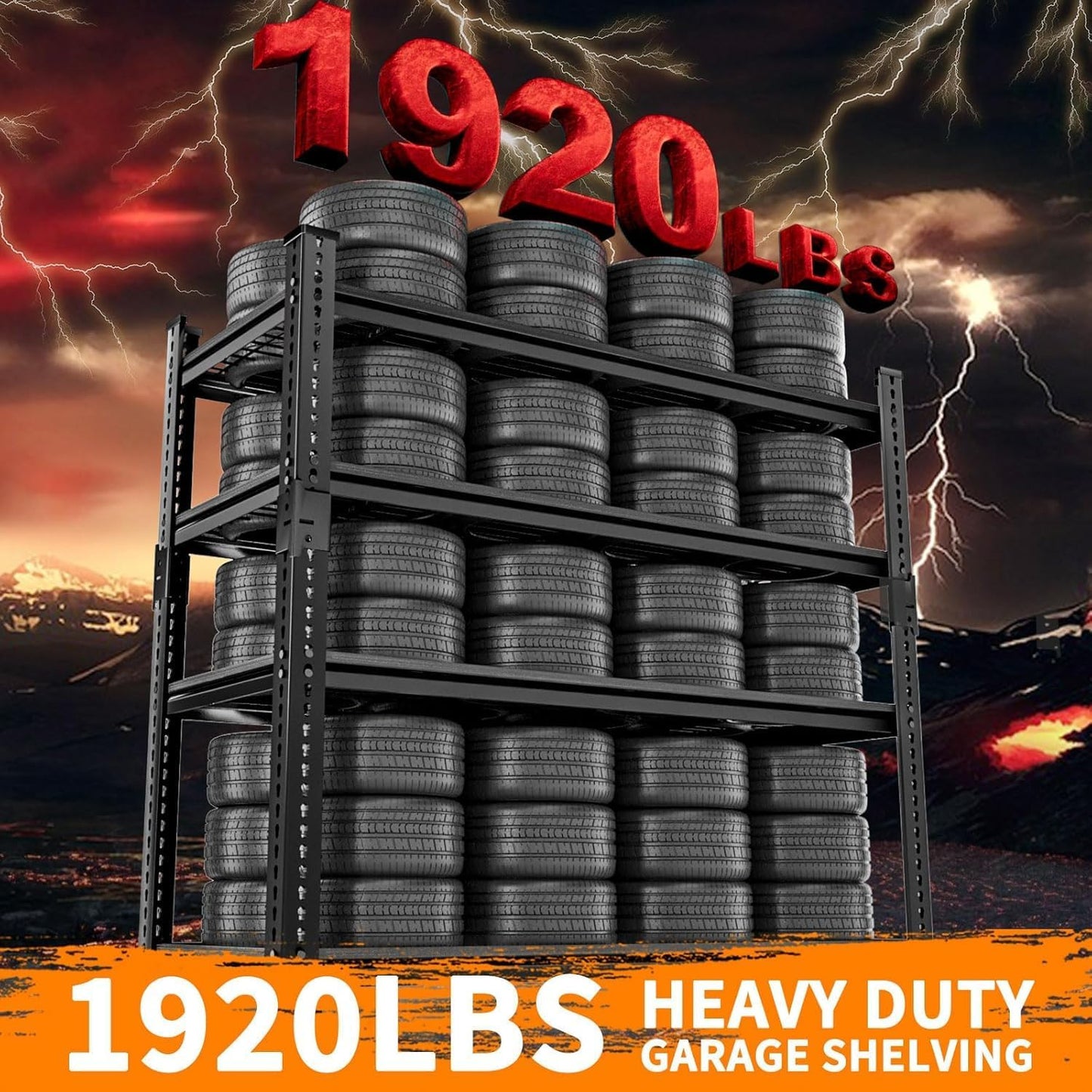 Storage Shelves Heavy Duty, 36" L x 16" W x 60" H Garage Wire Shelving Unit Loads 1920LBS, 4-Tier Adjustable Metal Industrial Utility Shelf Rack for Kitchen, Laundry Room, Pantry, Warehouse, Basement