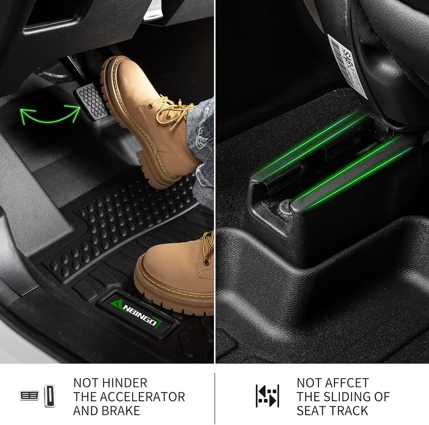 ANBINGO® Floor Mats & Cargo Liner for Kia Seltos 2024 2025 2026, TPE All Weather Car Mats 2024 2025 2026 Seltos S, LX, SX, X-Line, Cargo Tray in The Highest Position (Only for U.S.A. and Canada)