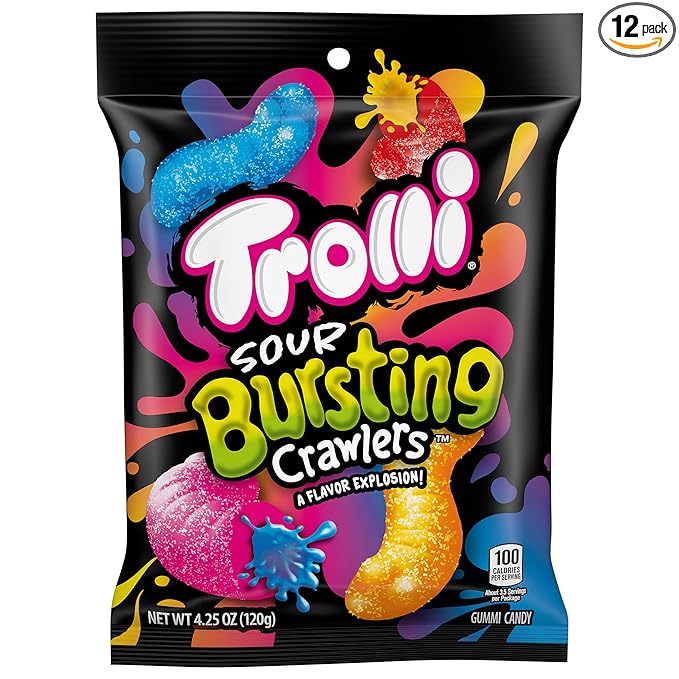 Trolli Sour Bursting Crawlers, Sour Gummy Candy, 4.25 Ounce (Pack of 12)