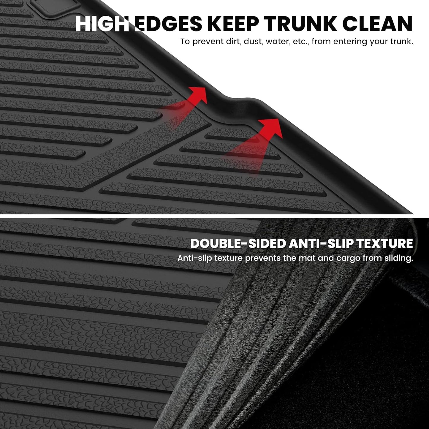 LASFIT Cargo Mat for Audi Q5/SQ5 2018-2025, Custom Fit All-Weather TPE Rubber Trunk Mat for Audi Accessories, Waterproof, Easy to Clean, Black