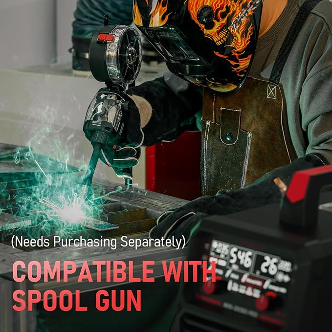YESWELDER MIG-250PRO Aluminum MIG Welder, 250A 110V/220V Advanced Digital Display, MIG/Pulsed MIG/Flux Core/Spool Gun MIG/Lift TIG/Stick 6-In-1 Multiprocess Welding Machine, Spool Gun Compatible