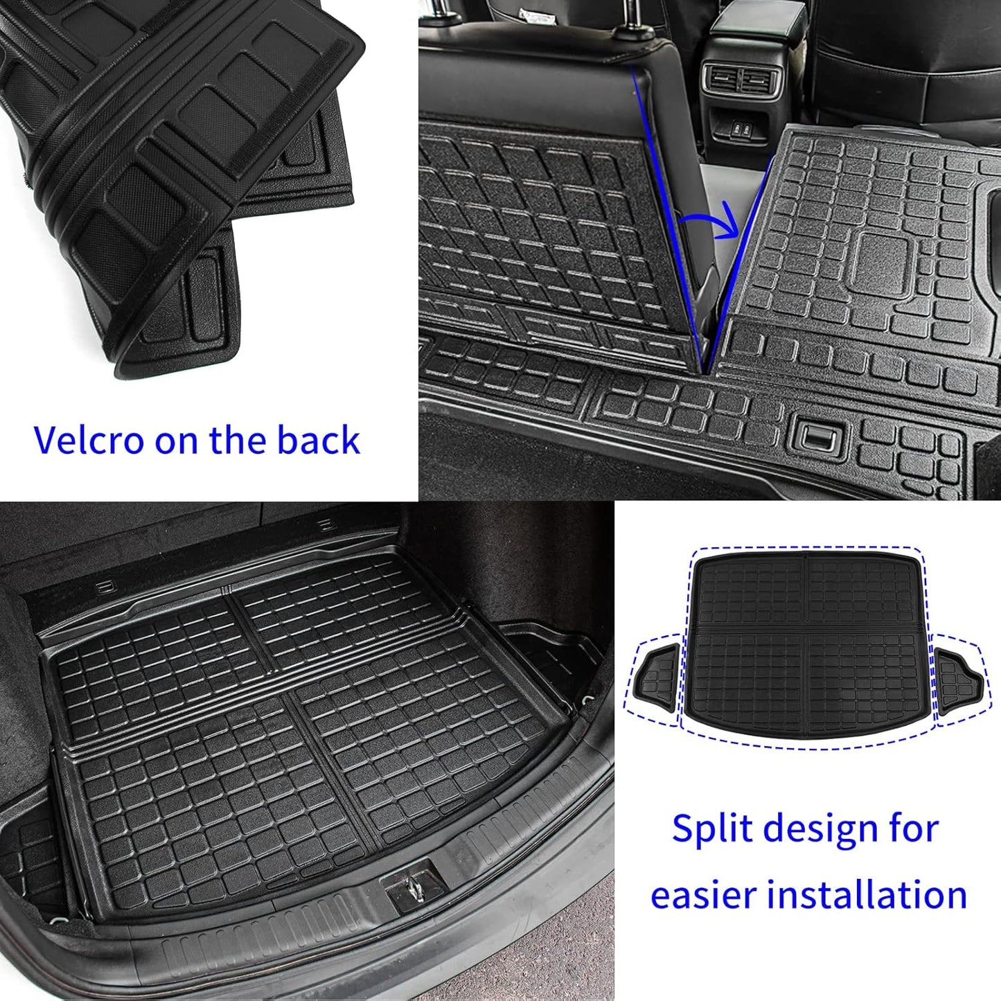 Rongtaod Floor Mats Compatible with 2017-2022 Honda CRV Cargo Mat Cargo Liner Trunk Mat Back Seat Cover Protector 2021 CR-V Accessories (Trunk Mats+Backrest Mats+Floor Mats)