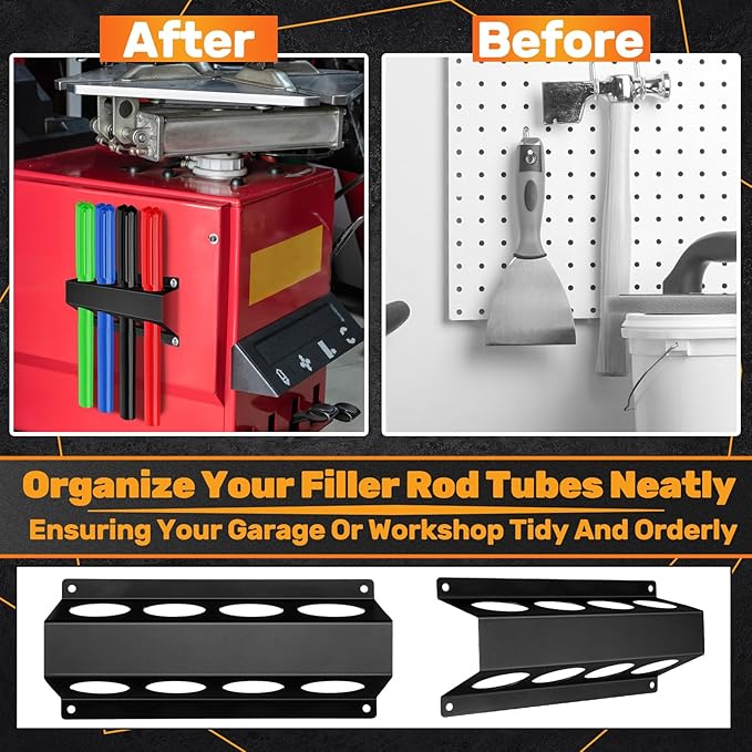 4 Slot TIG Welding Rod Holder Storage Tubes Rack Welding Filler Rod Tubes Organizer Wall Mount Container Shelf for Welder Table