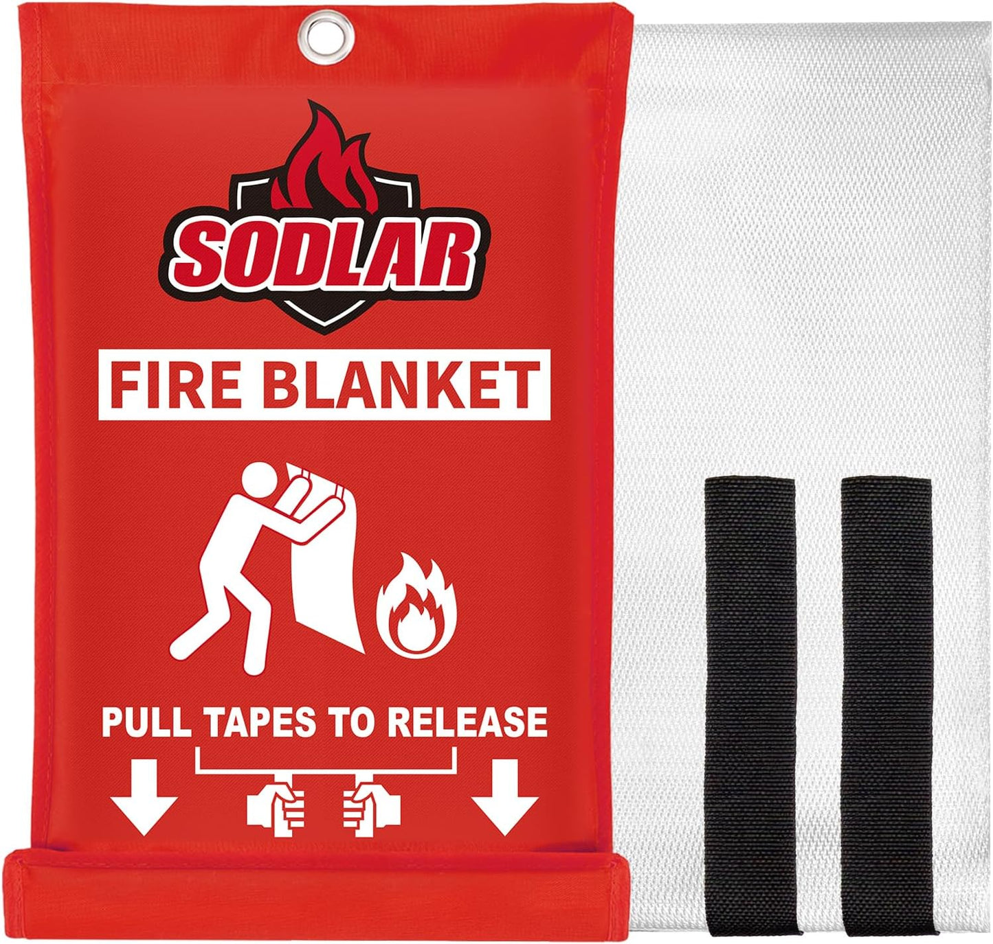 Fire Blanket Emergency for Home Kitchen - 40"x40" Fireproof Safety Protection Fiberglass Flame Retardant Blankets Survival Essential Kit for House Car Camping Outdoor Fireplace Grill BBQ - 1 Pack