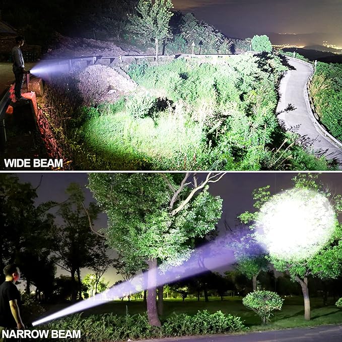 Rechargeable LED Flashlights High Lumens, 90,000 Lumens Super Bright Flashlight with 5 Modes & Waterproof, Powerful Handheld Flashlight for Camping Emergencies