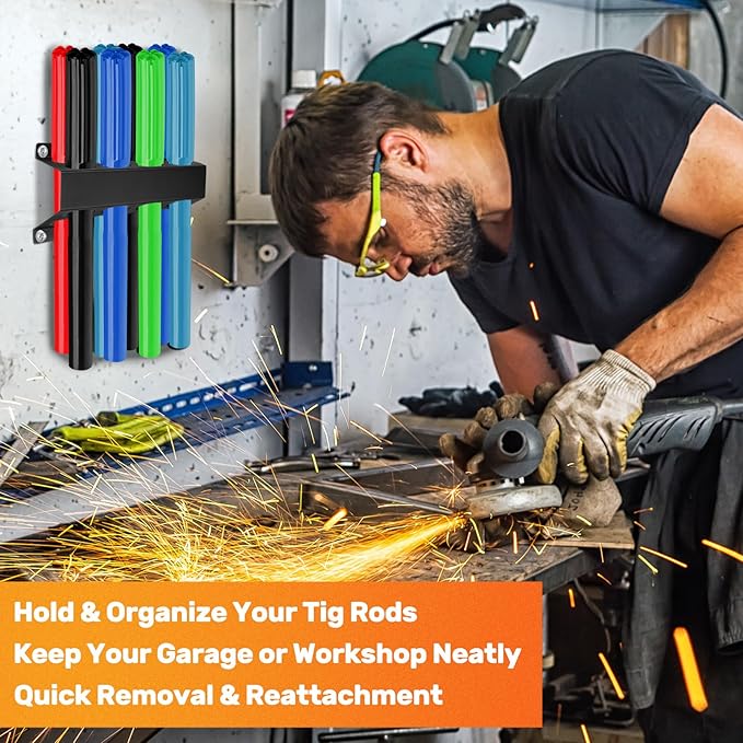 8 Slot TIG Welding Rod Holder Storage Tubes Rack Welding Filler Rod Tubes Organizer Wall Mount Container Shelf for Welder Table