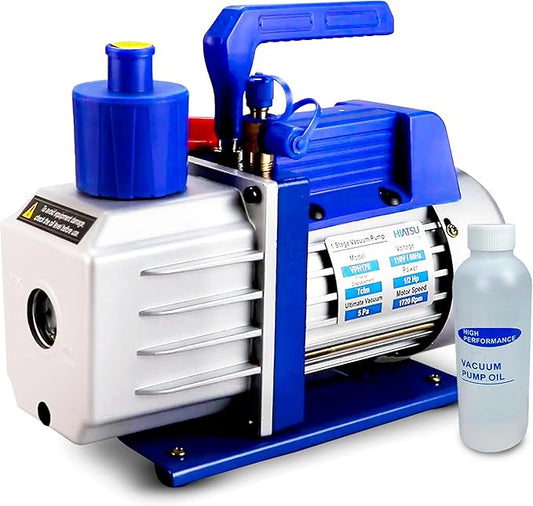 7 CFM Vacuum Pump for AC System - HVAC Vacuum Pump - 1/2 HP Automotive AC Vacuum Pump - 110V/60Hz Air Conditioning Vacuum Pumps Mini Split