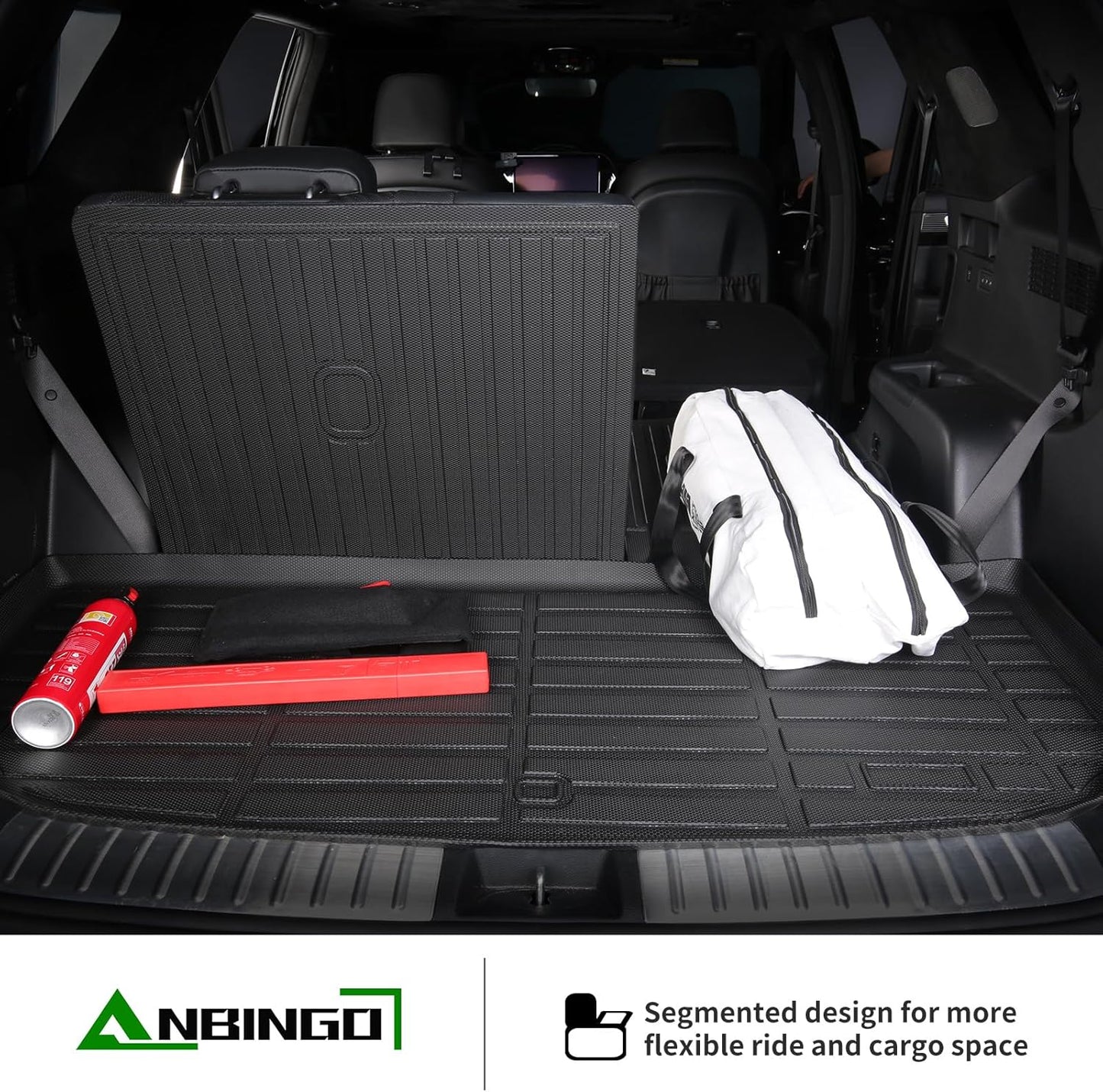 ANBINGO® Floor Mats & Backseat Cargo Liner for Kia Seltos 2024 2025 2026, TPE All Weather Mats 2024 2025 2026 Seltos S, LX, SX, X-Line, Cargo Tray in The Highest Position (Only for U.S.A. and Canada)