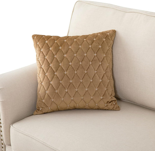 Eismodra Throw Pillows,Couch Cover,Sofa Cover,Sectional Couch Covers for 3 Cushion Couch,Sofa Slipcovers for Dogs Cats Pet Loveseat Recliner Leather L Shaped,Coffee 18 x 18 Inches (Only 1 Piece)