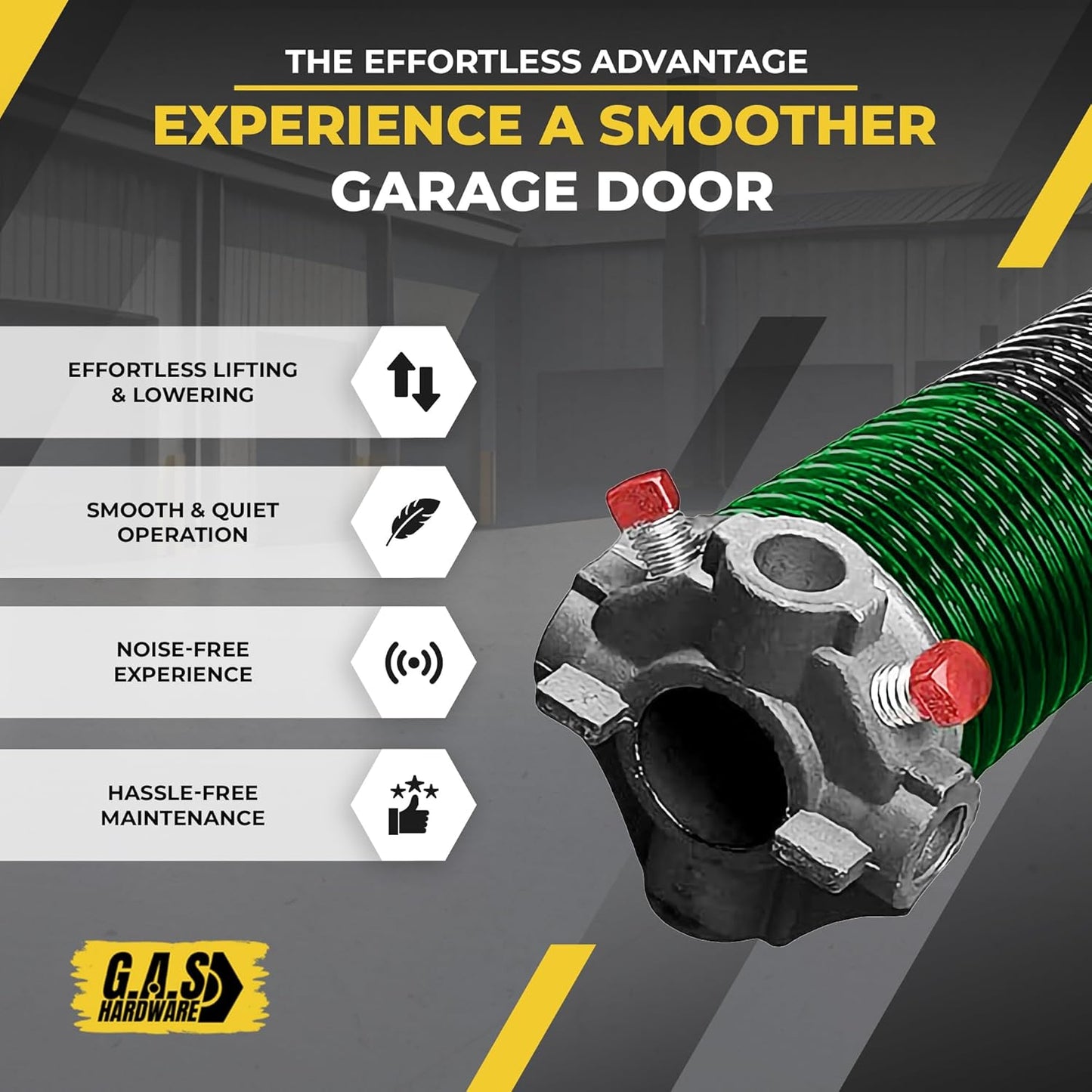 Garage Door Torsion Spring 243x1.75x36 Includes 1” Steel Bearing, Gloves, Manual, and Winding Bars for Right Side of Garage Door Precision E-Coating 5-Year Warranty Min. 30,000 Cycles (Black Cone)