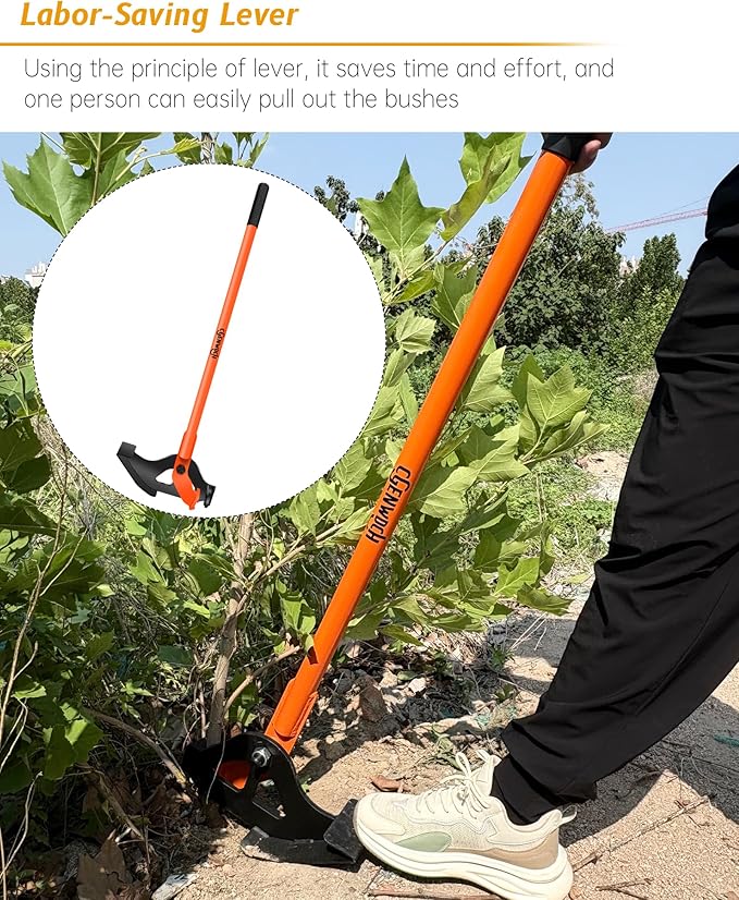 Medium Size Sapling Puller, Heavy-Duty High-Leverage Tree Puller Tool, Fully Uproots Woody Stems ¼ inch - 1 ⅜ inches, Suitable for Trees, Shrubs, Vines and Thorns with Large Root Systems