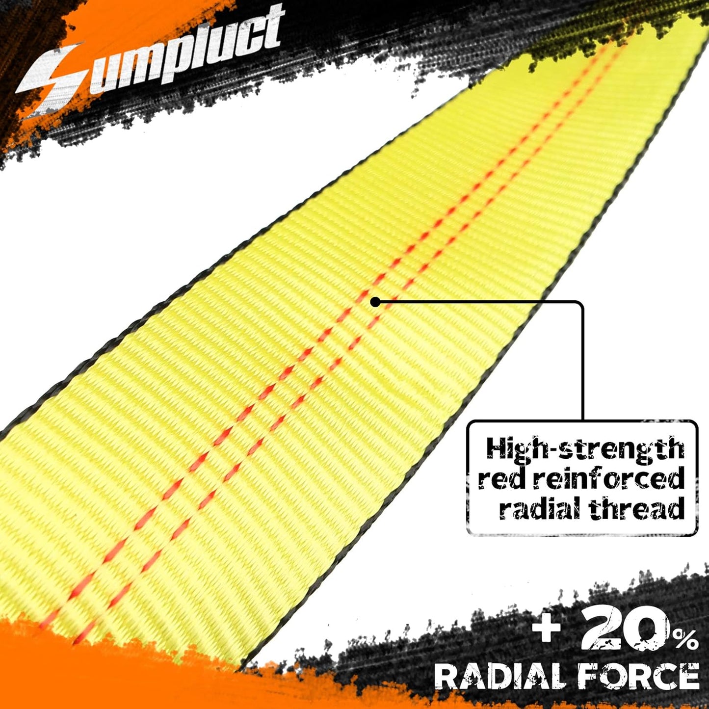 Recovery Tow Strap 2in X 20ft Heavy Duty 20,000 lbs Break Strength, Use for Emergency Towing Rope, Tree Saver, Winch Extension, Triple Reinforced Loops, Protective Sleeves,Car Accessories