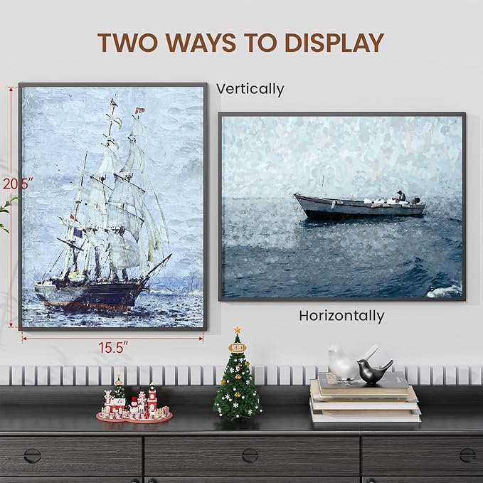Heimlove 16x21 Metal Picture Frame,Black Aluminum Wall Gallery Poster Puzzles Artwork frames-Real Tempered Glass,Mounting Horizontally or Vertically Decor for Wall-1Pack