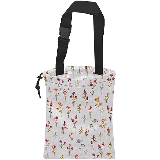 Car Trash Bag Spring Flowers Car Garbage Bag Hanging Car Trash Can for Back Seat with Drawstring