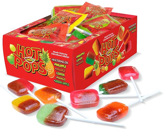 Yummy Lix Hot Pops Gourmet Lollipops, (Pack of 24)