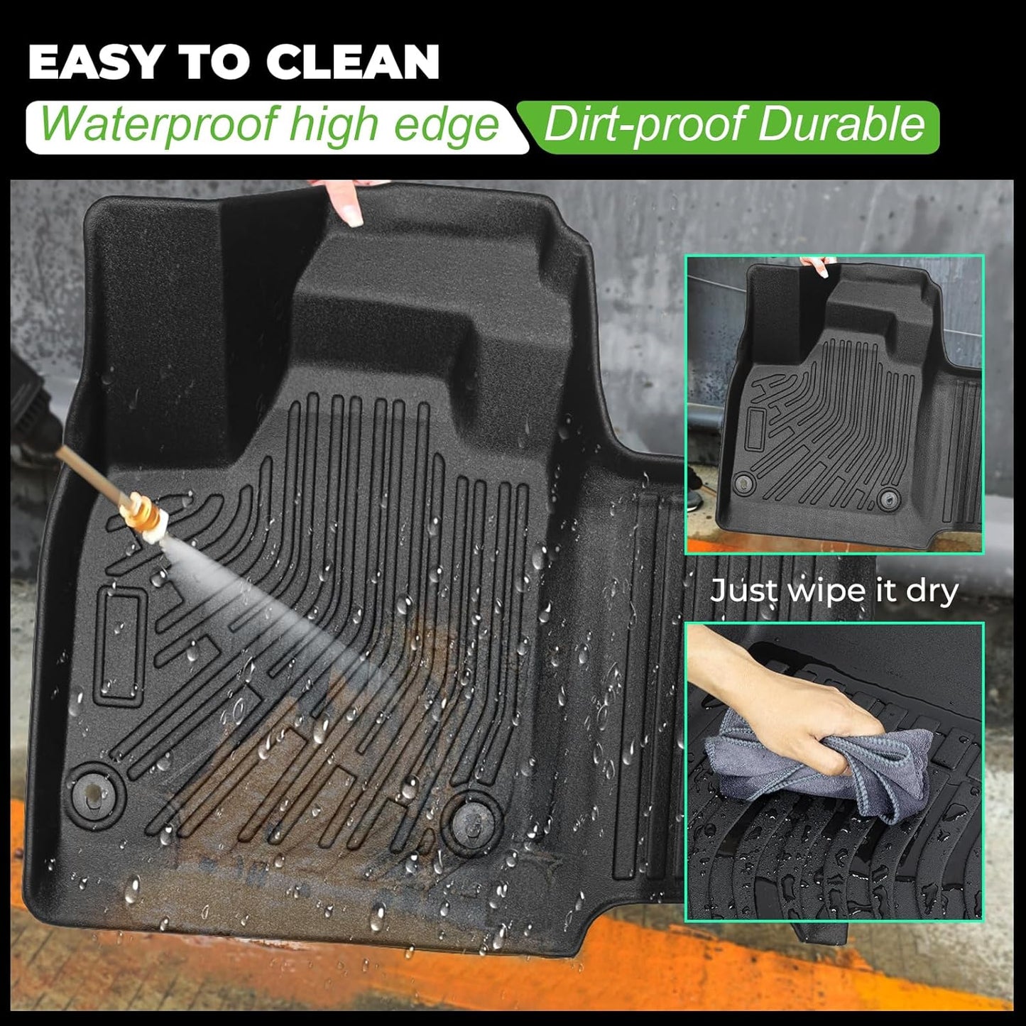 All Weather Floor Mats and Cargo Mat Set Fit for Nissan Ariya 2025 2024 2023, TPE Car Mats Waterproof Anti-Slip Rubber Floor Liners for Ariya Accessories - 4 PCS