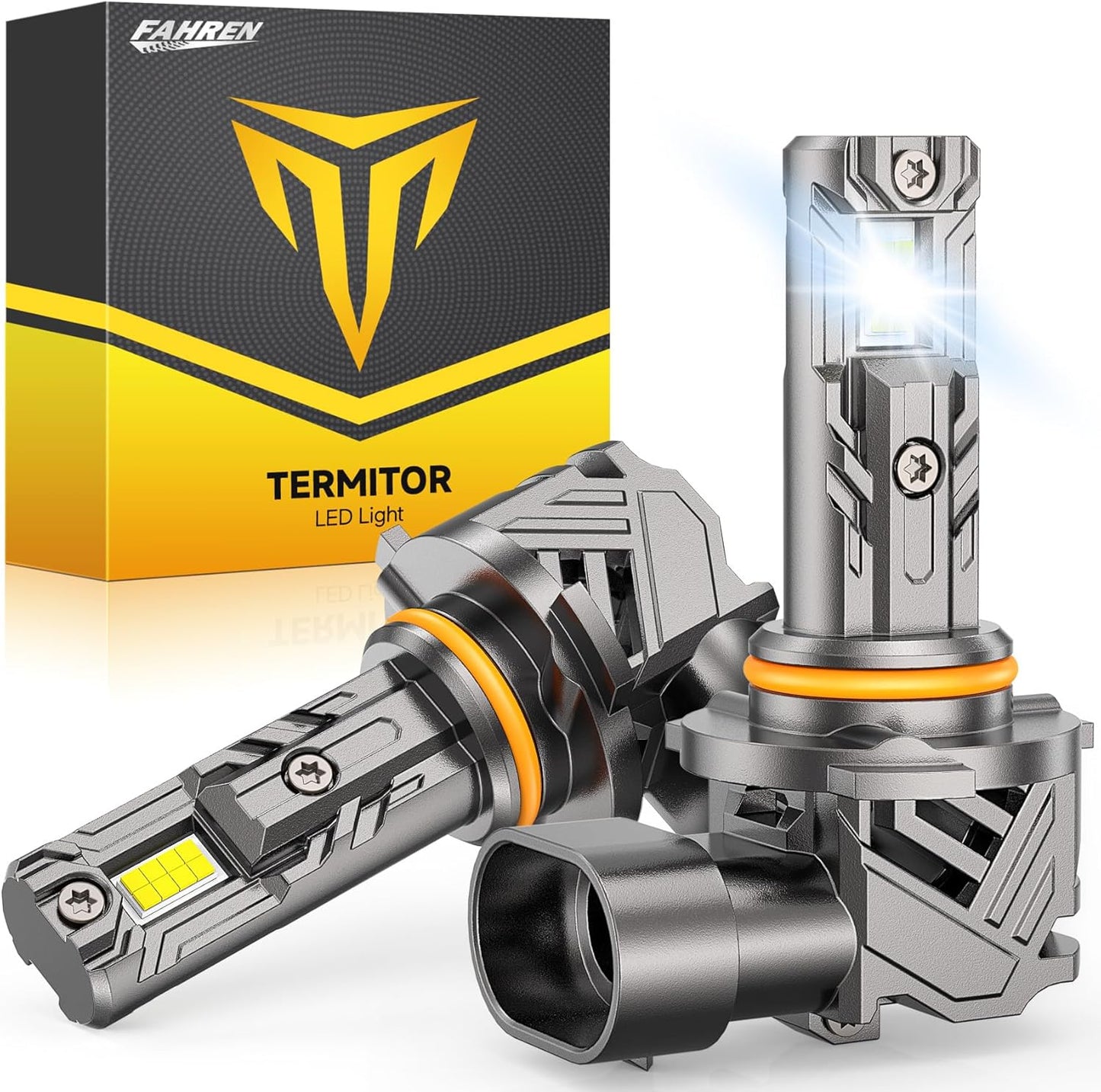 FAHREN Upgraded 9006 Light bulbs, 33000LM [Modern&Brightest] HB4 Light Bulbs, 6500K Cool White, 1:1 Mini Size Quick Install Plug and Play 9006 bulbs, Pack of 2