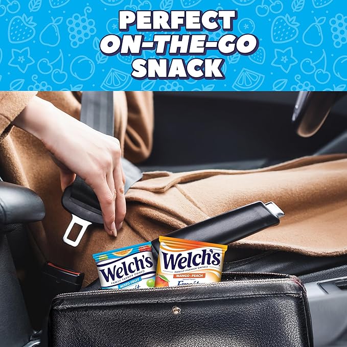Welch's Fruit Snacks, Mixed Fruit & Mango Peach Snack Box, Gluten Free, 0.8oz Snack Packs (Pack of 60)