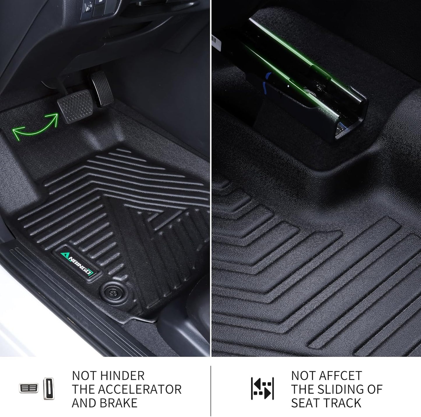 ANBINGO® Floor Mats for Chevrolet Chevy Trailblazer FWD 2026 2025 2024 2023 2022 2021 & Cargo Liner for Trailblazer FWD (Cargo Tray in Upper Deck Position) Set - Black