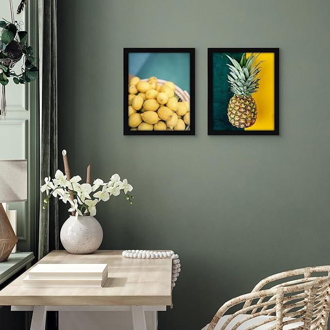 Americanflat 11x14 Picture Frame with Shatter-Resistant Glass - Set of 2 - Signature Collection - Gallery-Style Frames Made of Engineered Wood - Picture Frames for Wall Display - Black