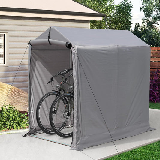 Outdoor Storage Shed 6 x 3Ft Heavy Duty Portable Storage Shelter with Roll-up Zipper Door for Bike, Mower, Garden Storage