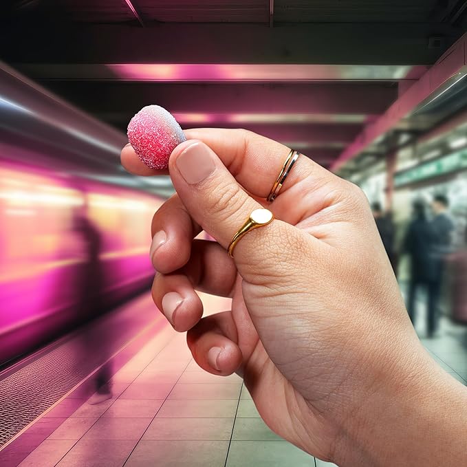 Trolli Strawberry Puffs, Sour Gummy Worms Candy, 4.25 Ounce Bags (Pack of 12)