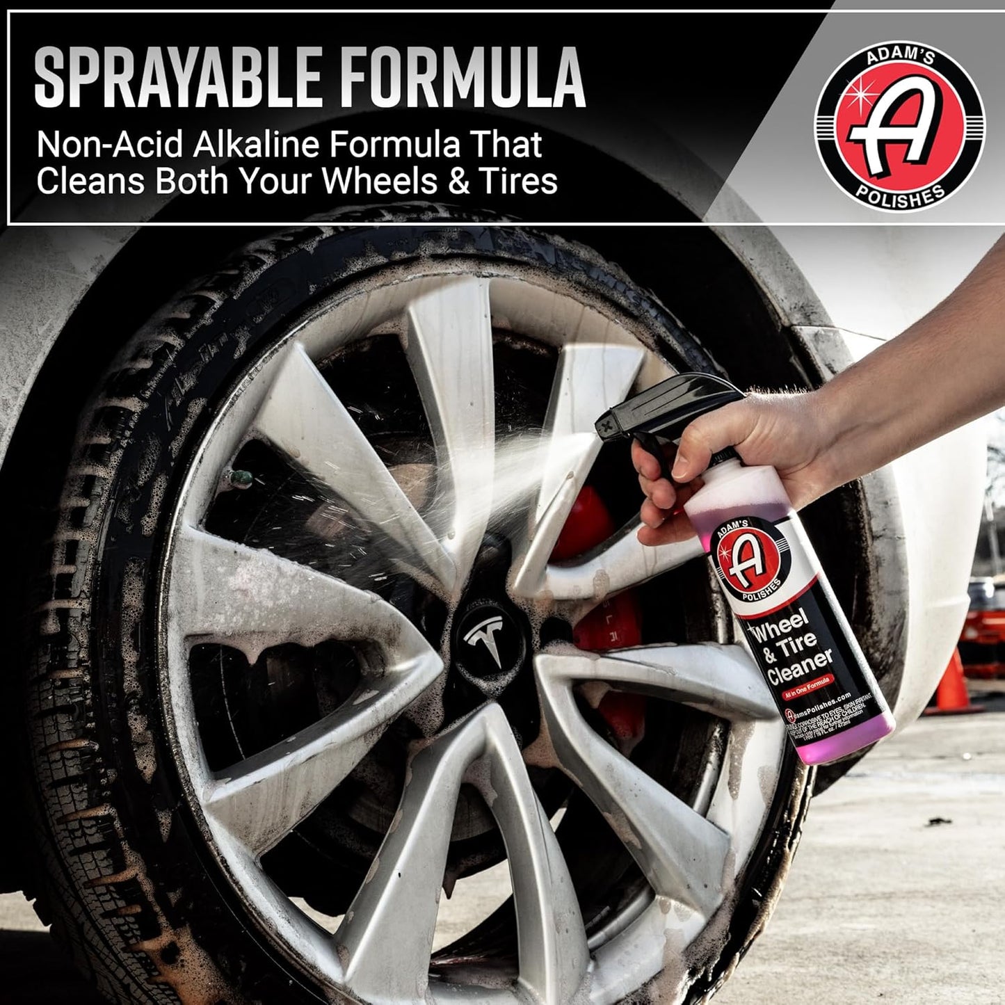 Adam’s Wheel & Tire Cleaner Combo - Professional All In One Tire, Wheel, Rim, Barrel, Rubber, Well Cleaning Spray for Car Washing & Auto Detailing - Safe On Most Rim Finishes