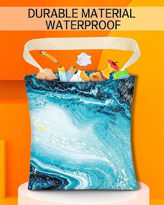 Car Garbage Can, Car Trash Bag, Car Garbage Bag, Hanging Car Trash Can for Car Accessories, Vehicle, Travelling, Camping, Cute Car Back Seat Organizer, Luxury Blue Marble