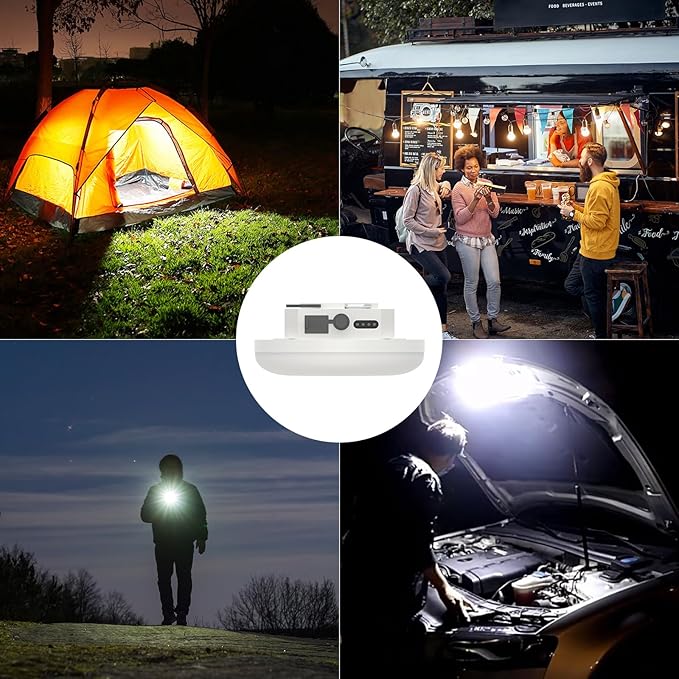10000mAh Rechargeable Hanging Tent Lighting, Portable 30W 4000LM LED Camping Lantern with Magnet, 4 Lighting Modes, IPX5 Waterproof LED Flashlight for Emergency