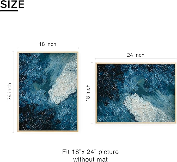 18x24 Frames, Set of 2 Matless Large Picture Frames Natural Solid Wood Veneer Finish and Plexiglass Front for Poster Gallery Wall Home Decor