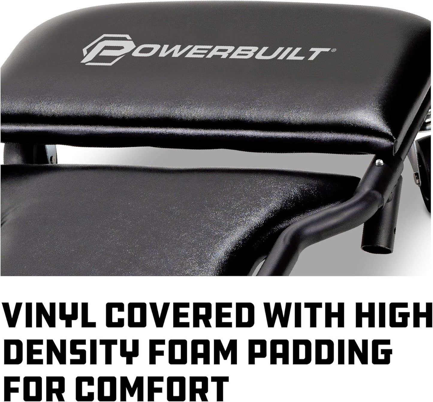 Powerbuilt 42-Inch Triplex Folding Creeper, Rolling Seat, and Brake Stool, All-in-One Adjustable Roller Garage Chair, Lay Down or Sit, Black 620469