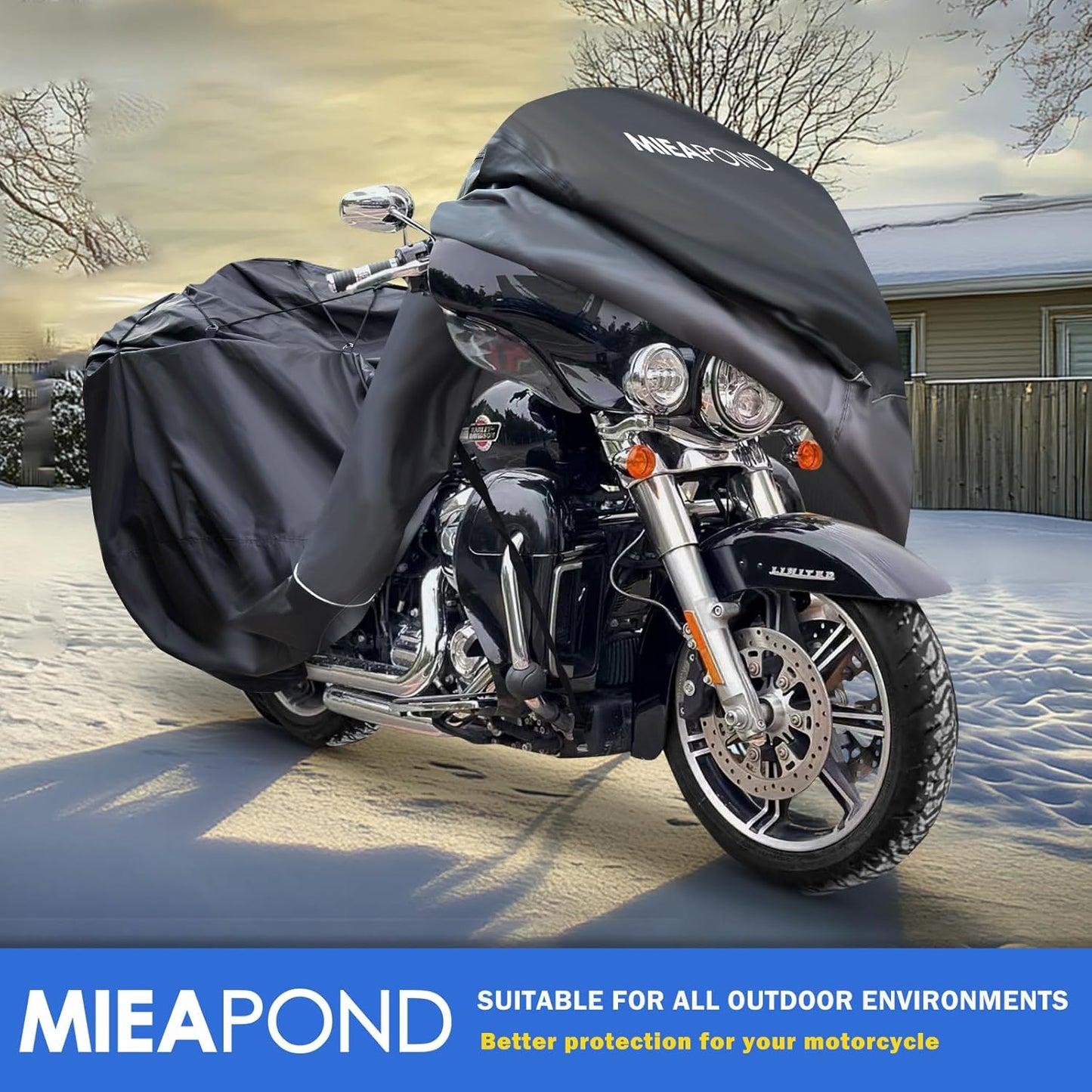 Motorcycle Cover for Harley Davidson Touring Models Road Glide Limited, Ultra Limited, Ultra Classic, Road King, Road Glide, Street Glide, Electra Glide - Waterproof Motorcycle Cover Outdoor Storage