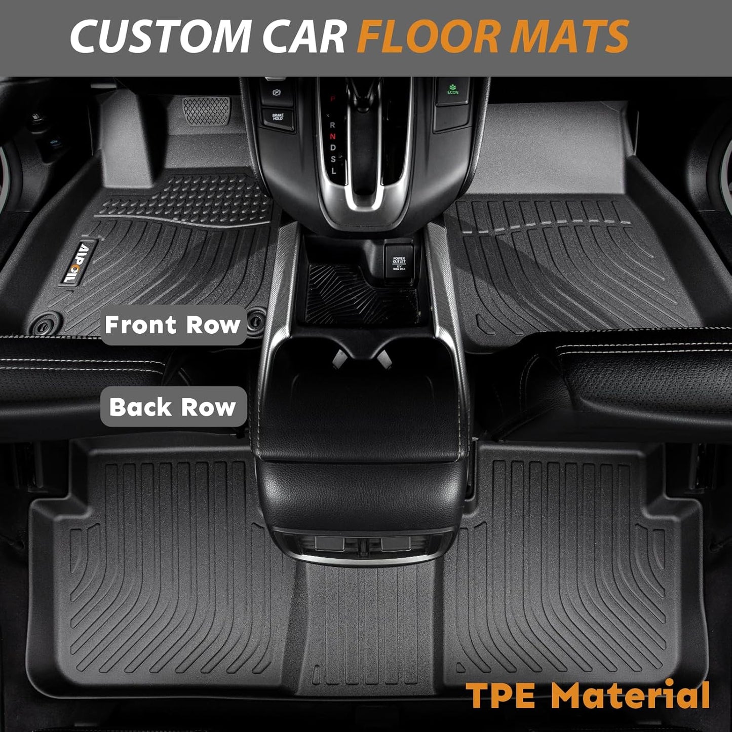 AIPOIL® Floor Mats & Cargo Liner Set for 2013-2018 Hyundai Santa FE Sport (Only for Sport 5 Seats) All Weather Protection TPE Anti-Slip Automotive Full Set Custom Car Mats Accessories - Black