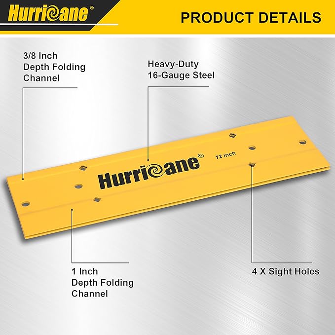 HURRICANE 12 Inch Folding Tool, Sheet Metal Bending Tools for HVAC, Duct Bender Hand Tool, Forming Metal