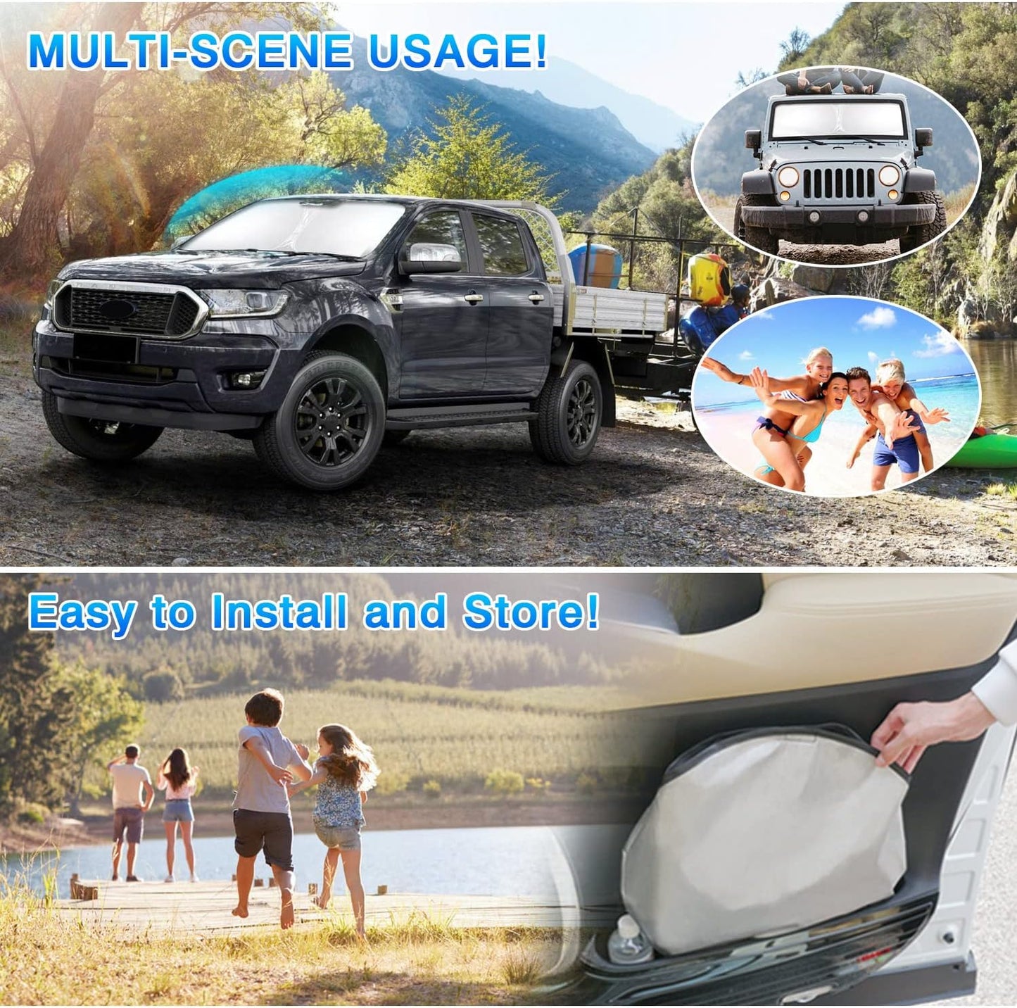 T TGBROS Windshield Sun Shade for Chevrolet Equinox 2025 Accessories Foldable Sun Shield Front Window Sunshade Cover Sun Visor Cover Block Heat and Sun Protection