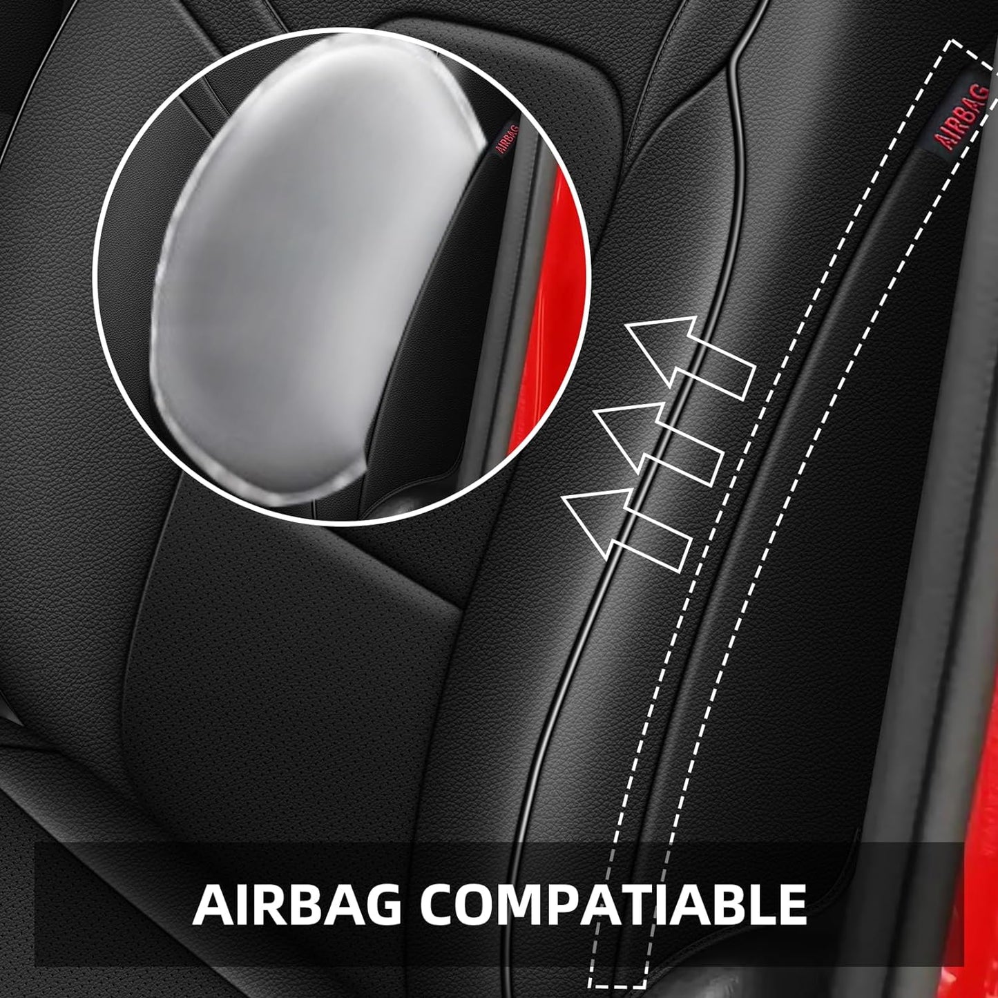 Custom Fit Seat Covers for Dodge RAM 1500 2019 2020 2021 2022 2023 2024 2025 Leather Cars Seats Cover Full Set Black