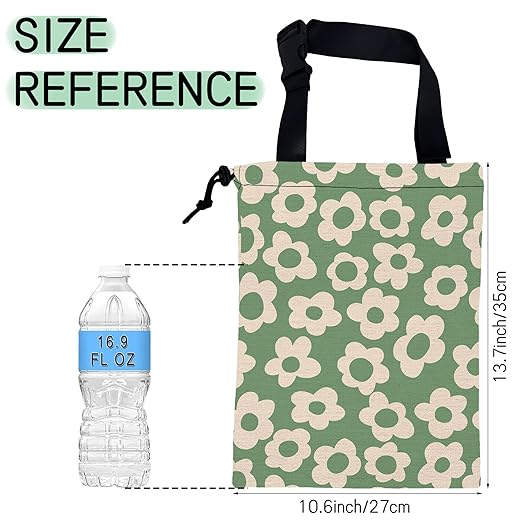 Groovy Florals Car Garbage Bag,Waterproof Small Car Trash Bag Hanging Back of Seat,Drawstring Hanging Car Trash Bag with Adjustable Buckle for Car Accessories