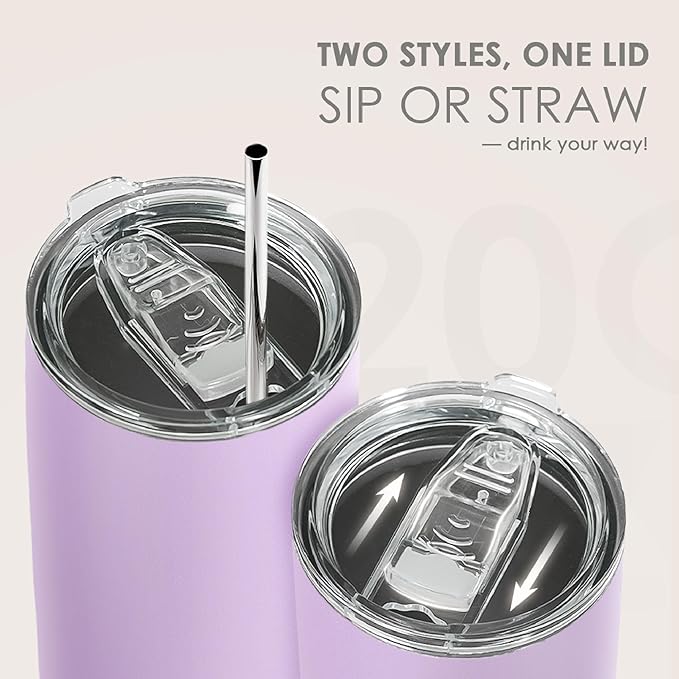SANDJEST Purple Tumbler 20oz Stainless Steel Double Wall Vacuum Insulated, Travel Coffee Cup, Gifts for Men Women Birthday Christmas