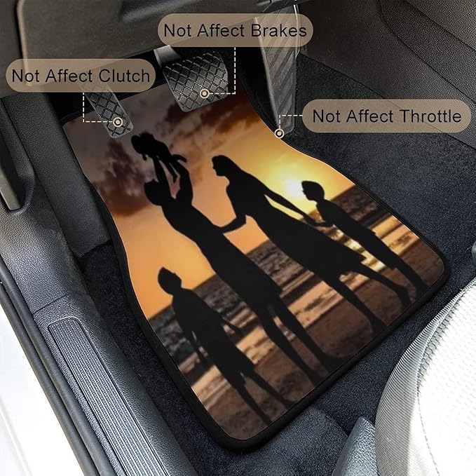 Personalized car mats 4 Pieces Custom Floor mats for Cars SUV Sedan Truck Van with Text and 3D Picture (Black with Red)