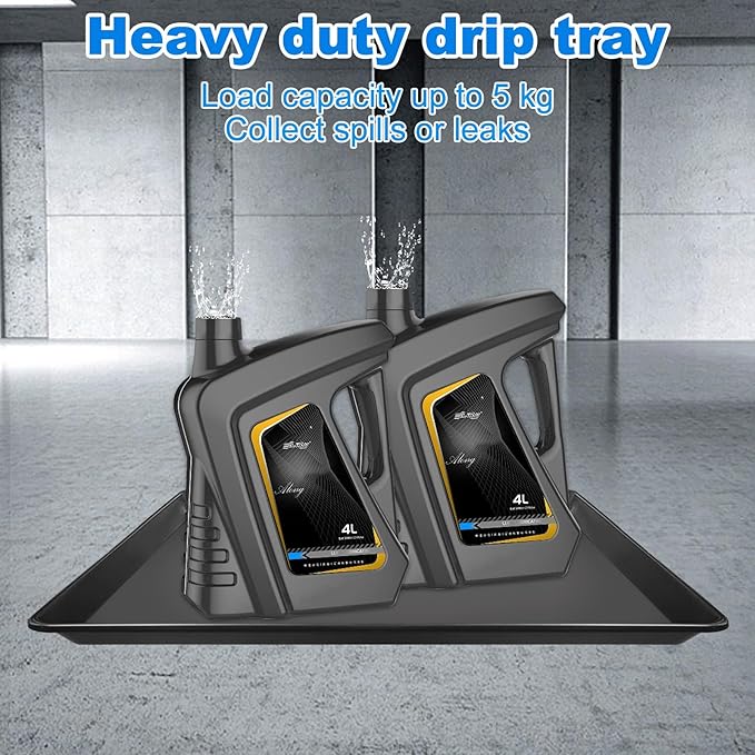 6 Pack Large Oil Change Drain Pan - 22” Auto Oil Drip Pan，Oil Drip Tray for Under Car Plastic Oil Tray,Mini Fridge Drip Tray for Air Conditioners Machinery Oil Catch Pan Replacement Tray