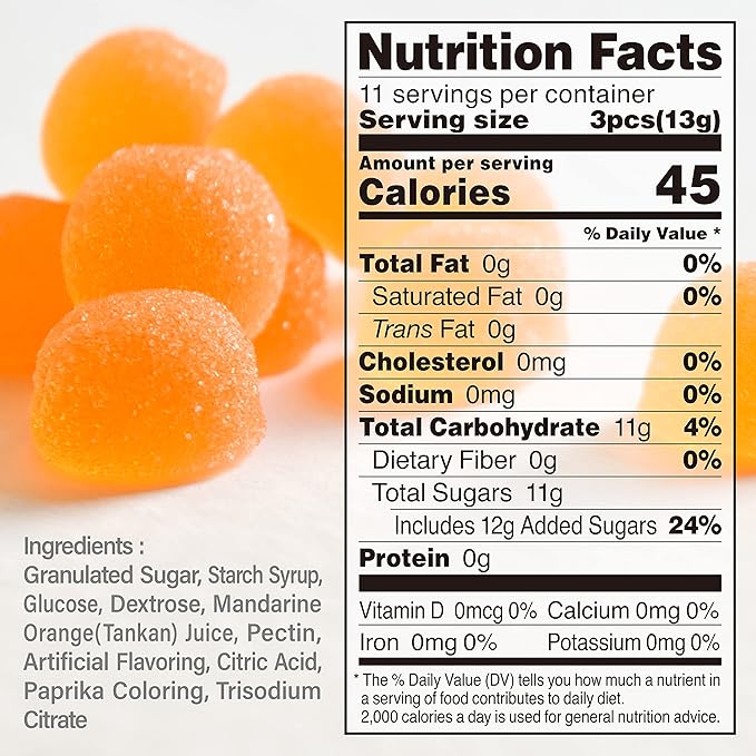 YAMASAN KYOTO UJI Japanese Candy - Mandarin Orange Flavor of Yakushima, Individually Wrapped, No Chemical Seasoning, Gluten and Fat Free Sweets (4.9OZ)